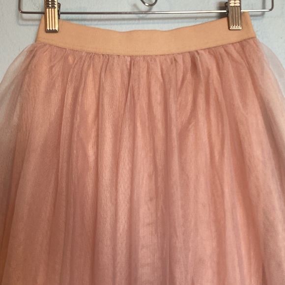 Esley Womens Size XS Eloise Dusty Rose Pink Tulle Midi Skirt Balletcore Tutu - Picture 4 of 10